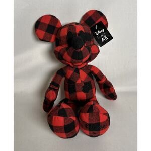 Disney Mickey Mouse American Eagle Special Edition Plush Doll Red Buffalo Plaid